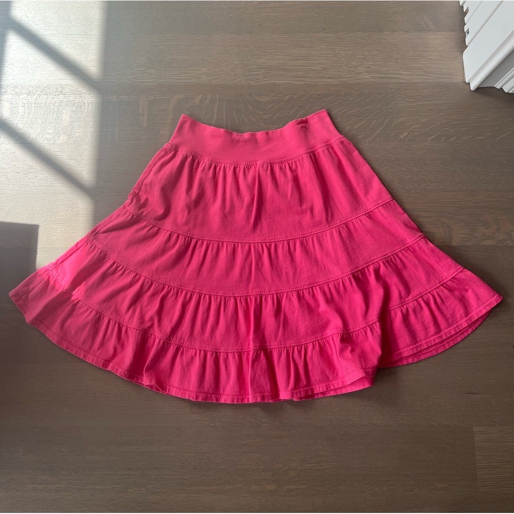 Fresh produce tiered pink skirt